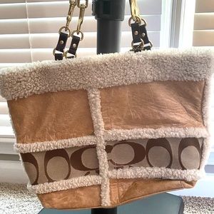 Coach Whiskey Leather Signature Tote